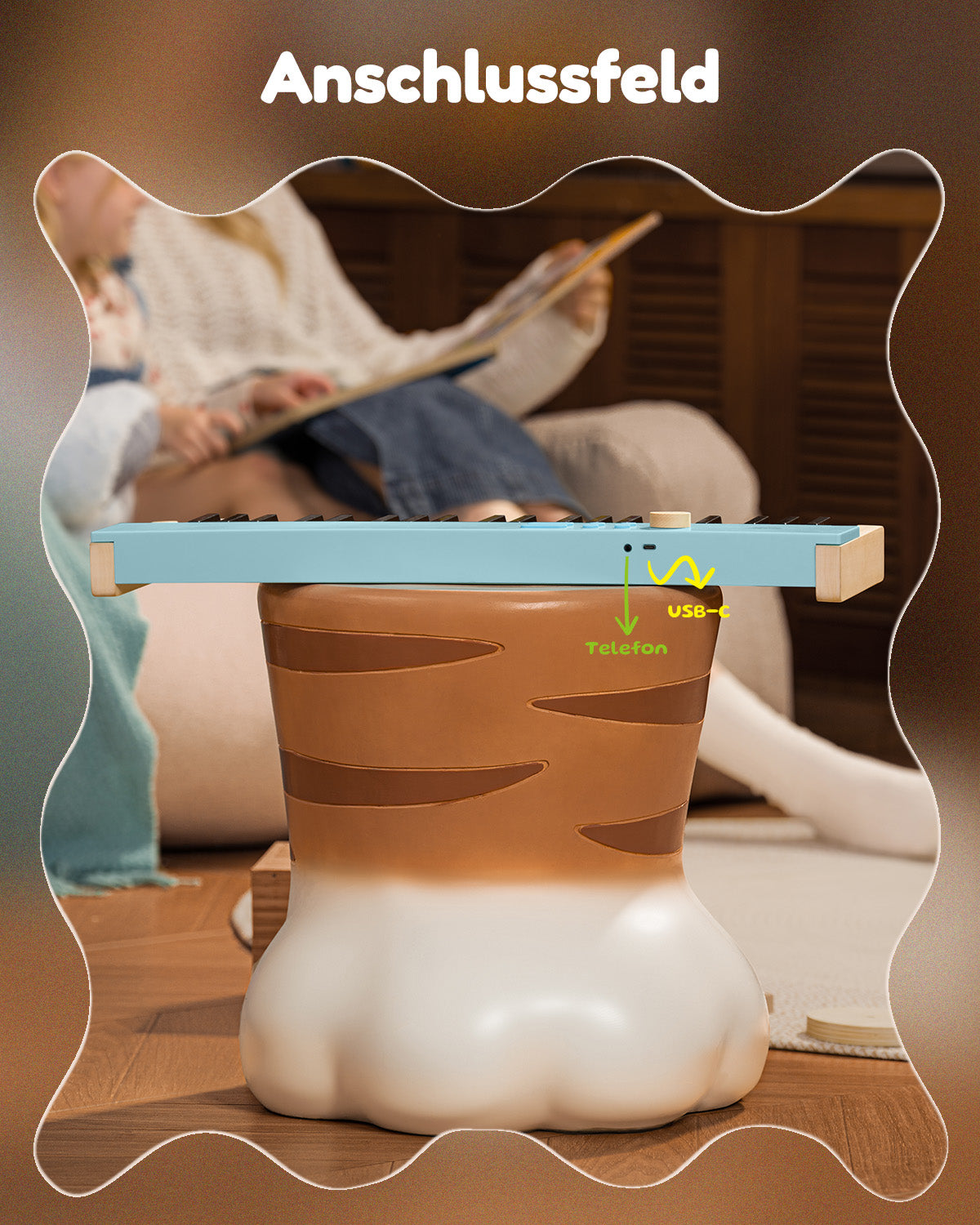 Eastar KIDO V20 Mini-Digital Keyboard mit 44 Tasten und Ständer-Hellblau##