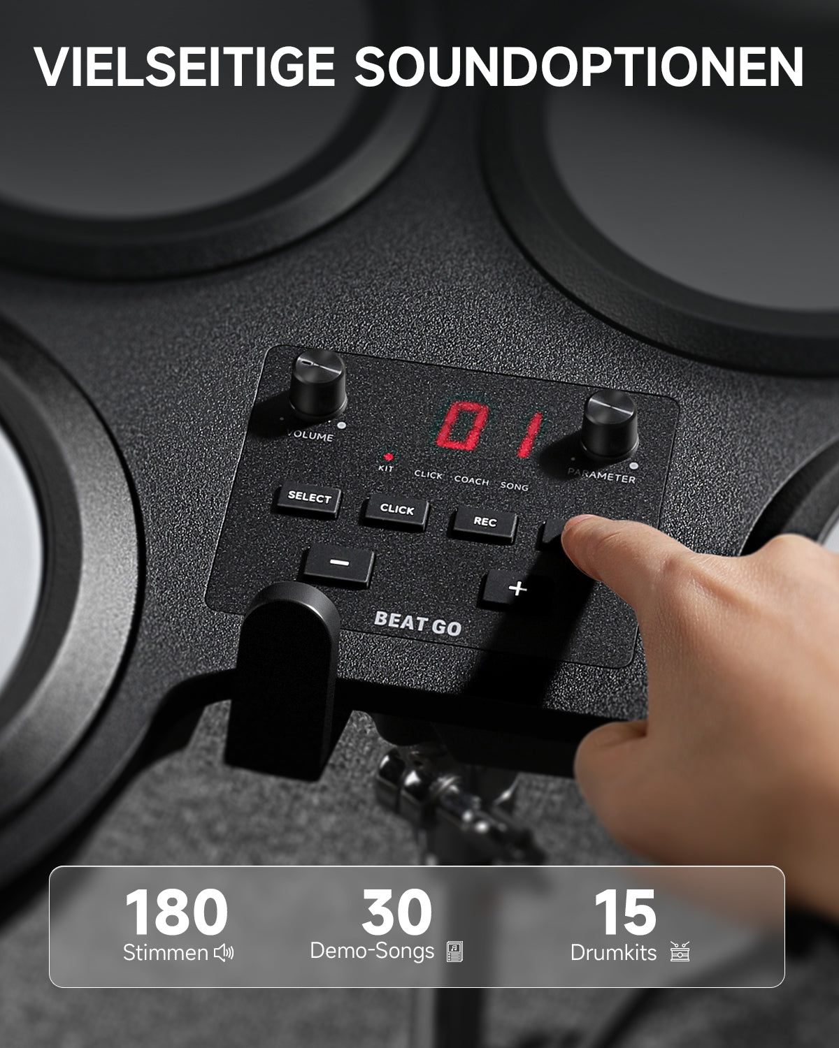 Donner Beat Go Tragbares elektronisches Schlagzeug