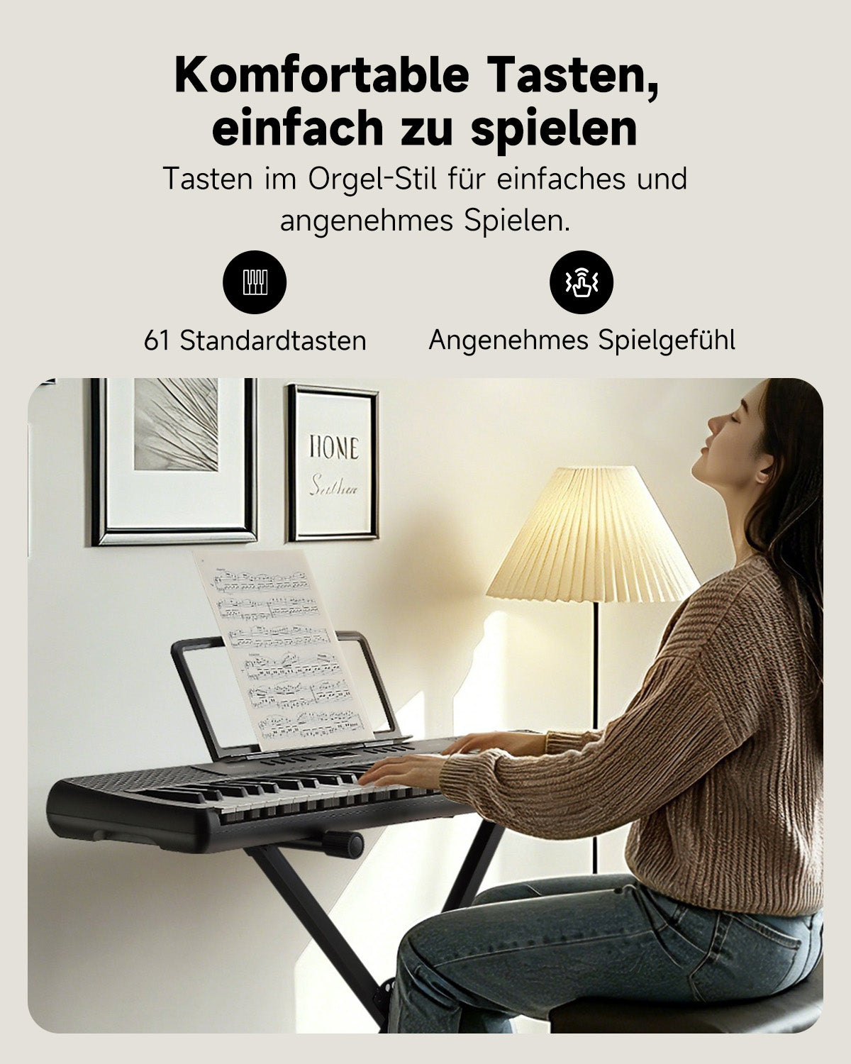 Donner DEK-60 Elektronisches Keyboard mit 61 Tasten