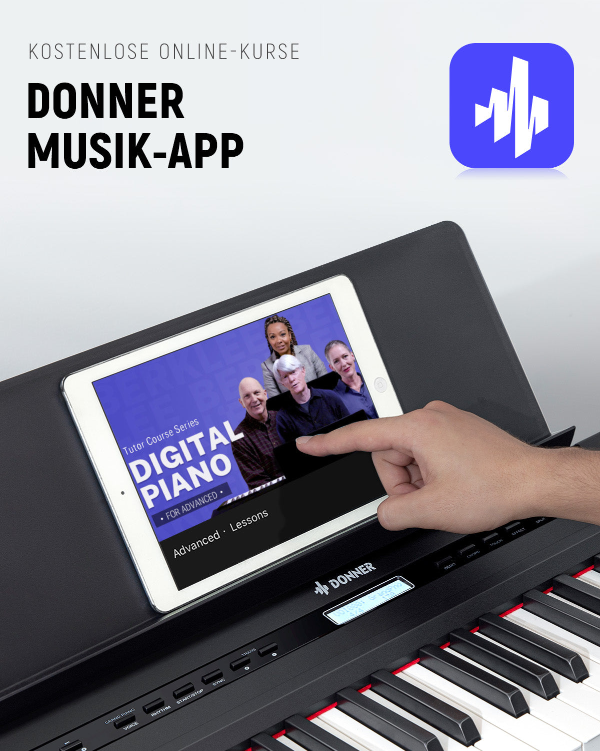 Donner DEP-20 Digital Piano mit Hammermechanik-Schwarz##
