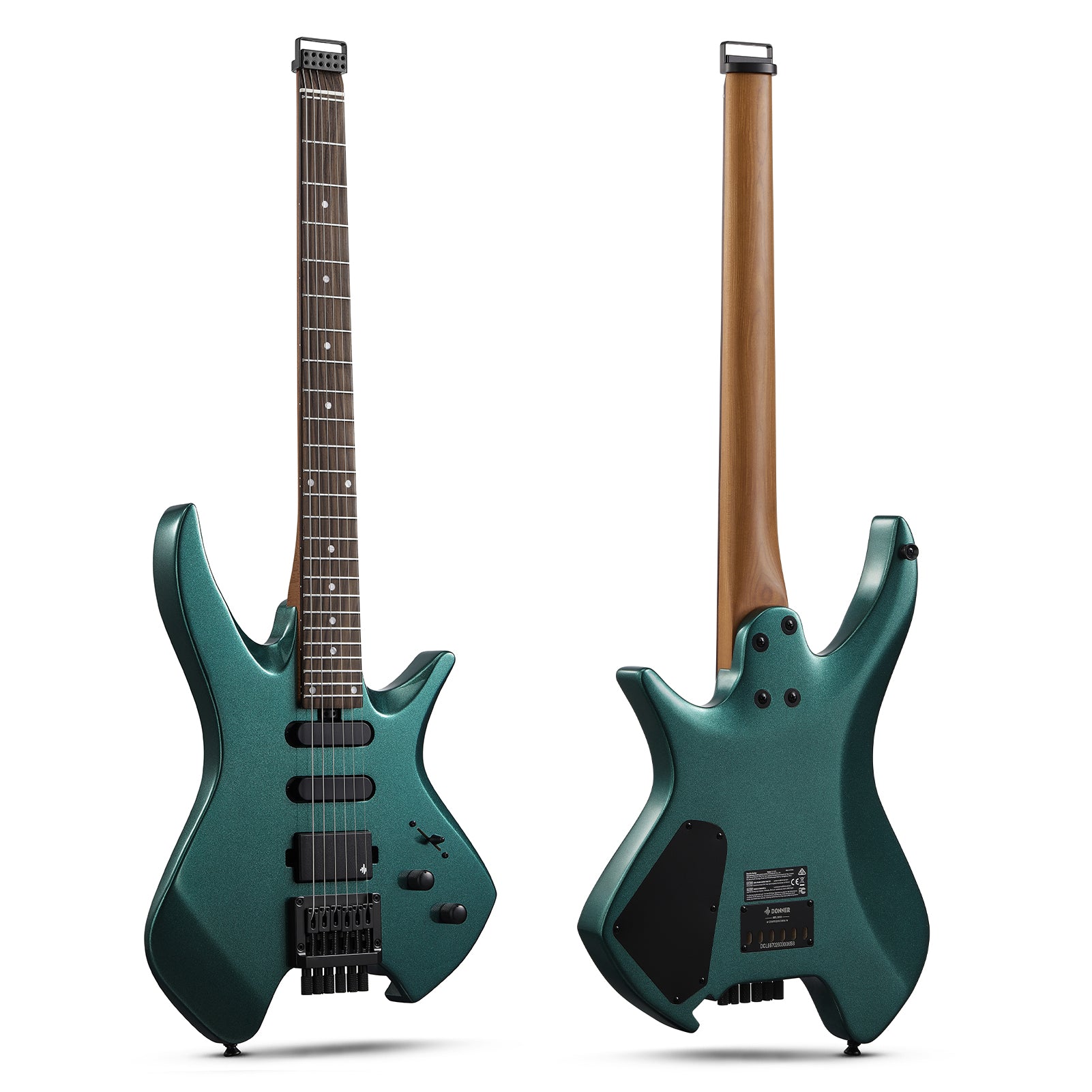 Donner HLX-500 Headless E-Gitarre-Sherwood Green##
