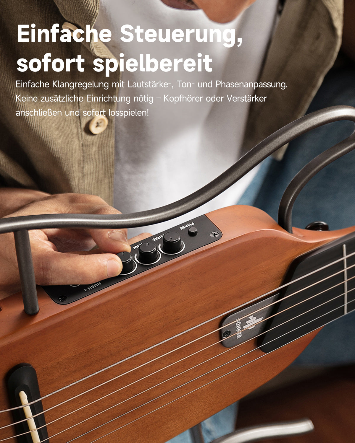 Donner HUSH™ I Ultraleicht Unterwegs Reisegitarre-Mahagoni##