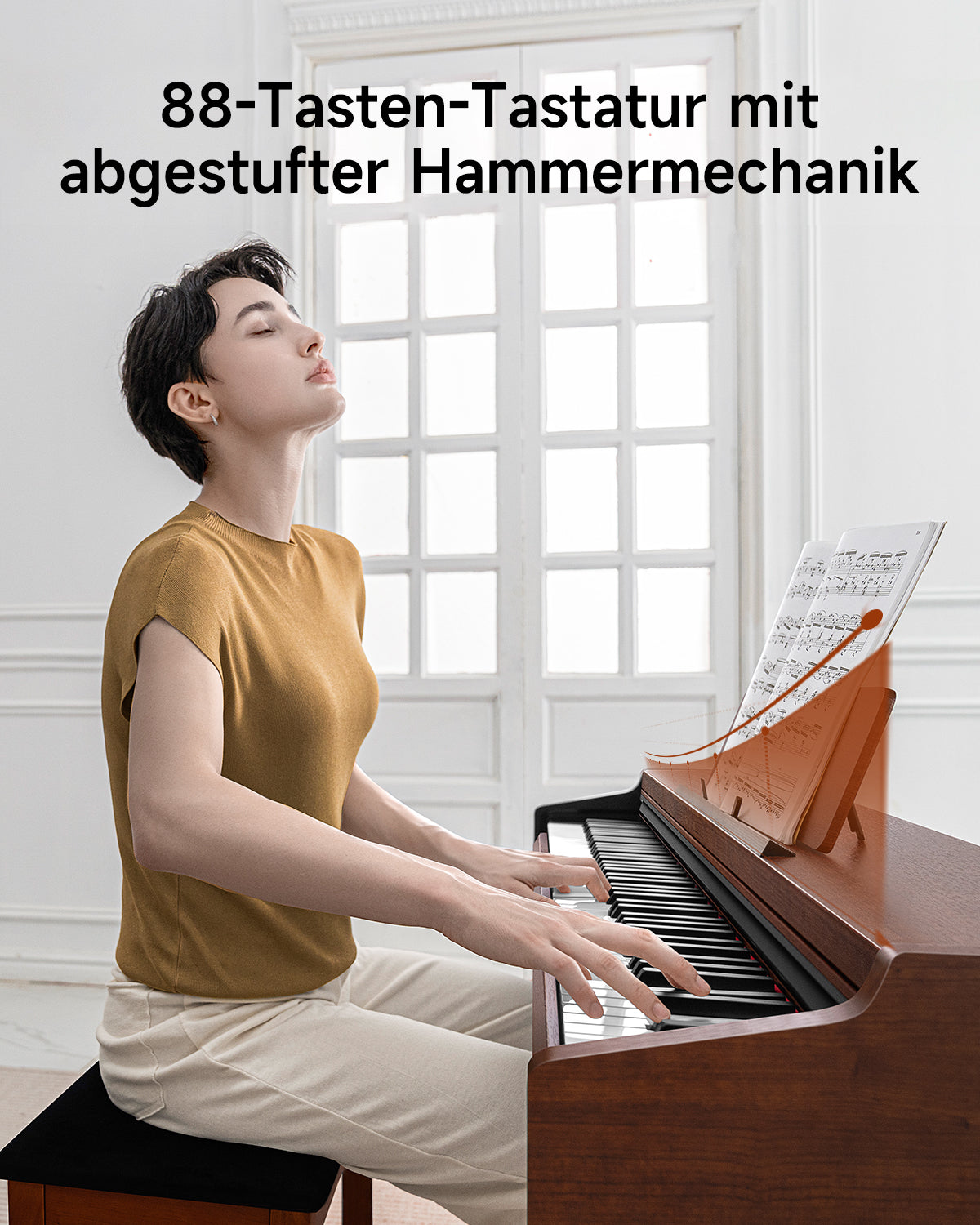 Donner DDP-200 PRO Digital Piano mit Touchscreen-Dunkelbraun##