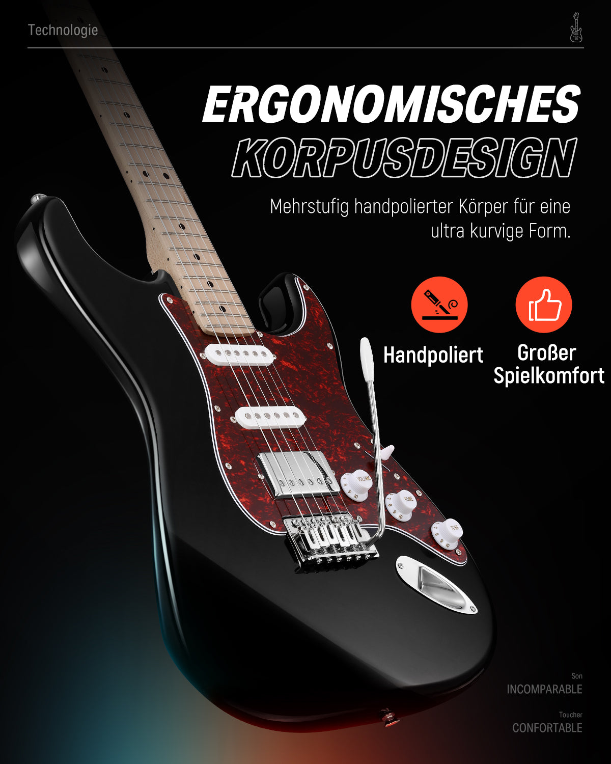 Donner DST-152 HSS-Pickup E-Gitarre-DST-152B##-DST-152S##