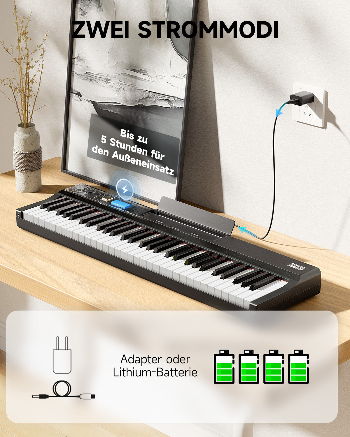 Donner DK-10S Multifunktionales 61-Tasten Keyboard-Set
