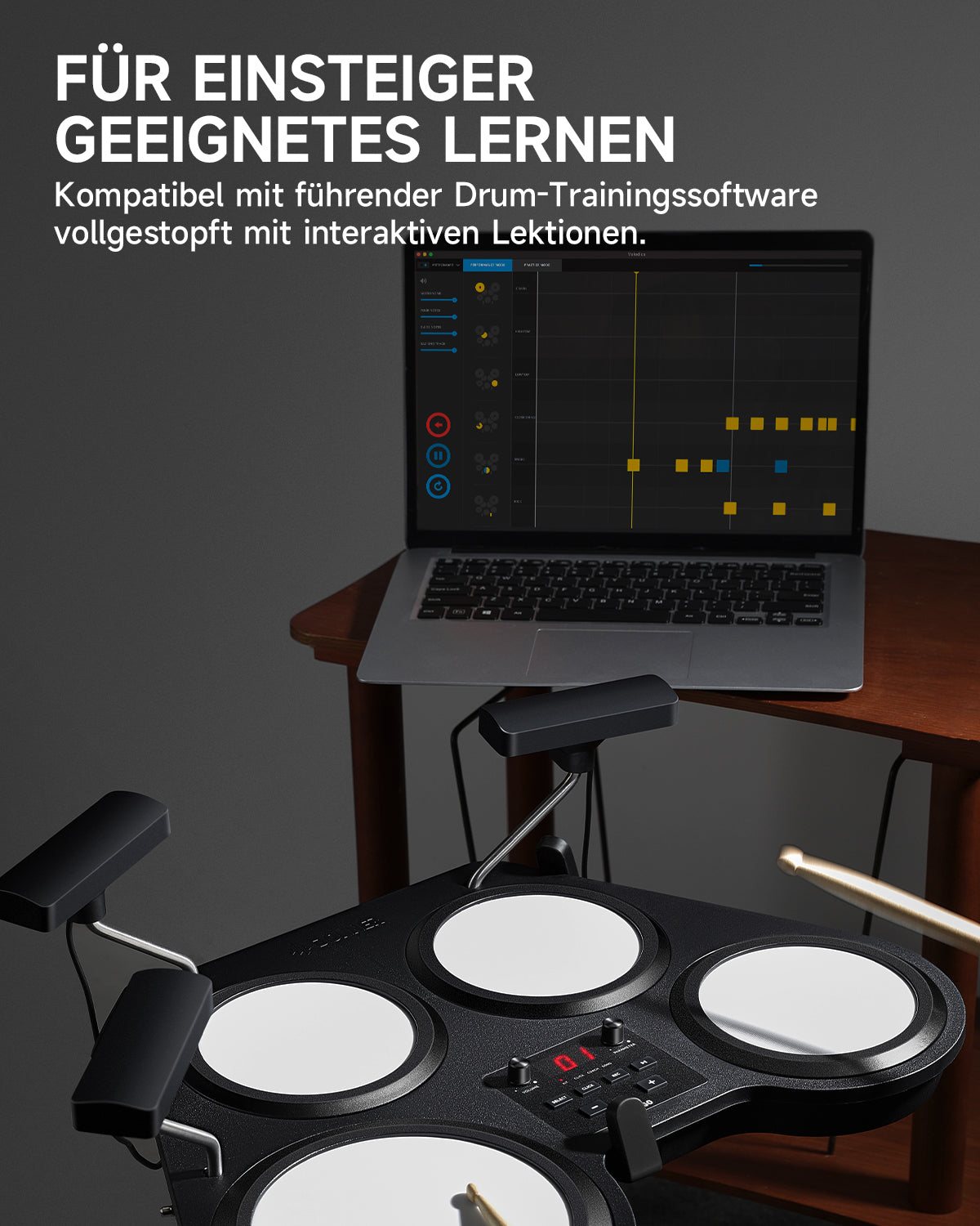 Donner Beat Go Tragbares elektronisches Schlagzeug