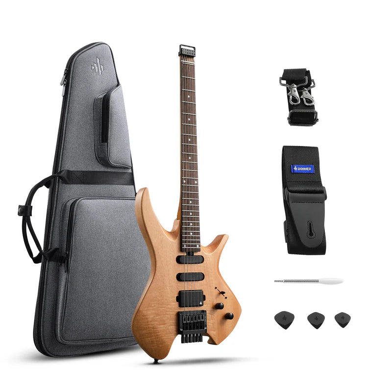 Donner NHL-500 Headless E-Gitarre-Holz Natur##
