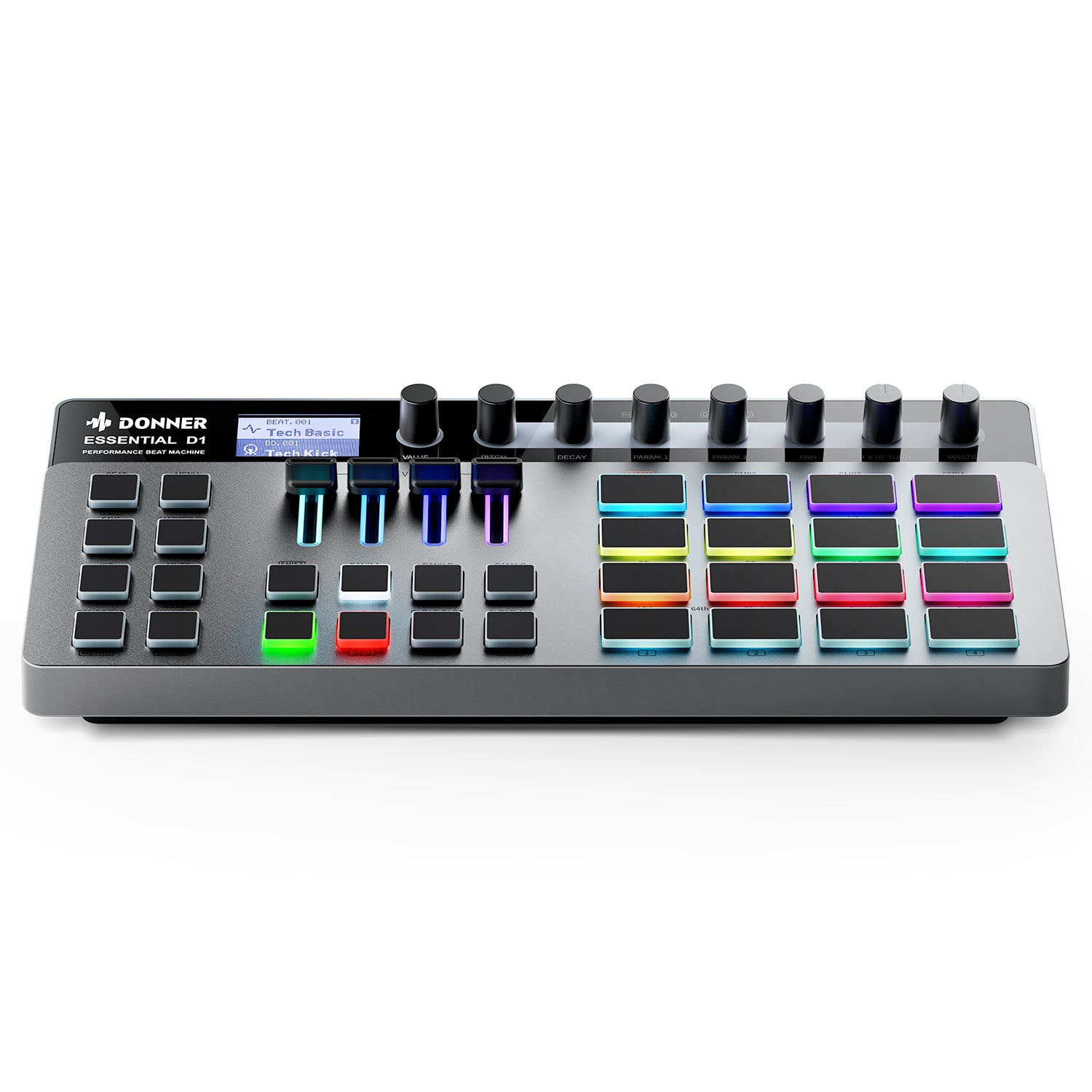 Donner Essential D1 Beat Machine Drumcomputer Tragbare elektronische Drum Maschine mit Effekten