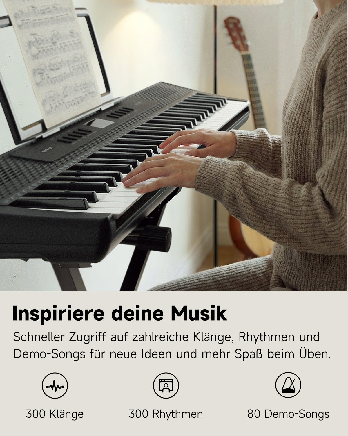 Donner DEK-60 Elektronisches Keyboard mit 61 Tasten