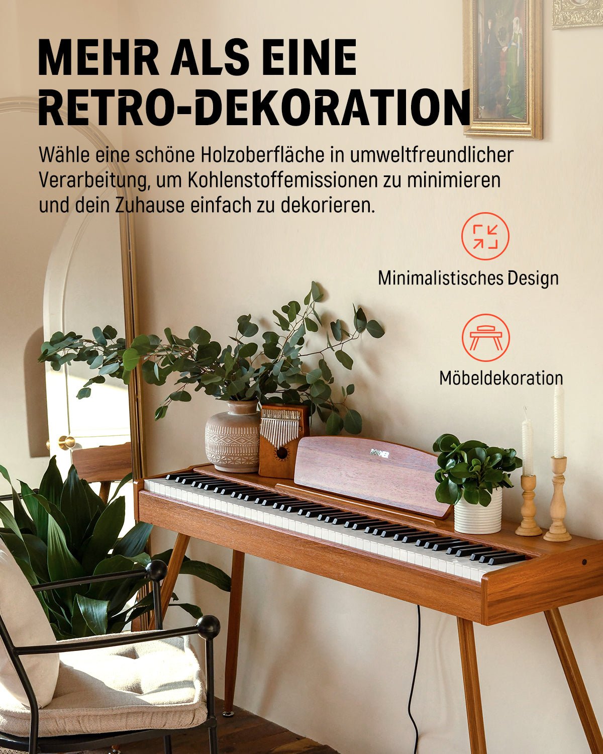 Donner DDP-80 Digital piano im Holzdesign-Natürlich##