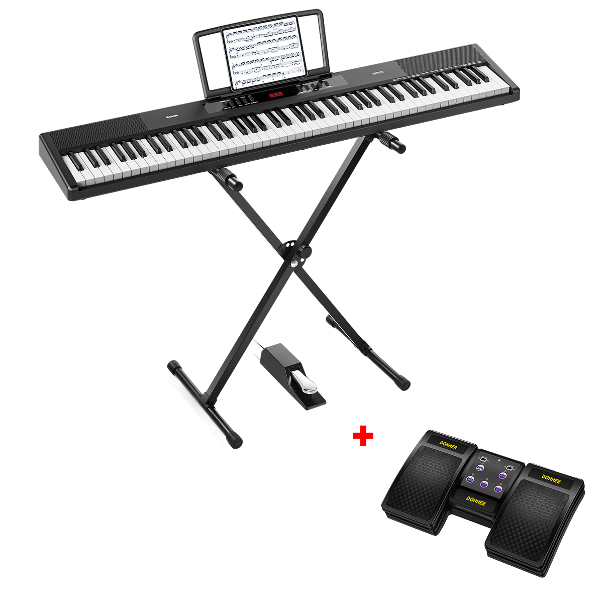 Donner DEP-07 Tragbares Digitalpiano mit 88 halbgewichteten Tasten