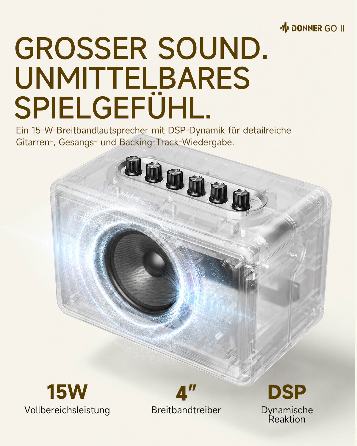 Donner Go E-Gitarrenverstärker-Donner Go II【Weiß】##