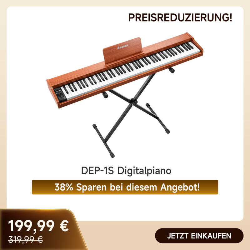 Donner DEP-1S Digitalpiano Halbgewichtete E-Piano Tastatur im Holzstil
