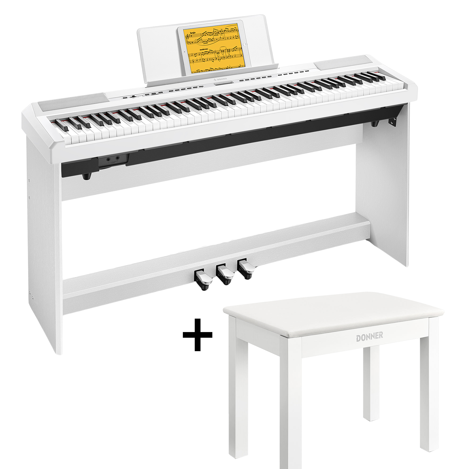 Donner DEP-20 Digital Piano mit Hammermechanik-Weiß##