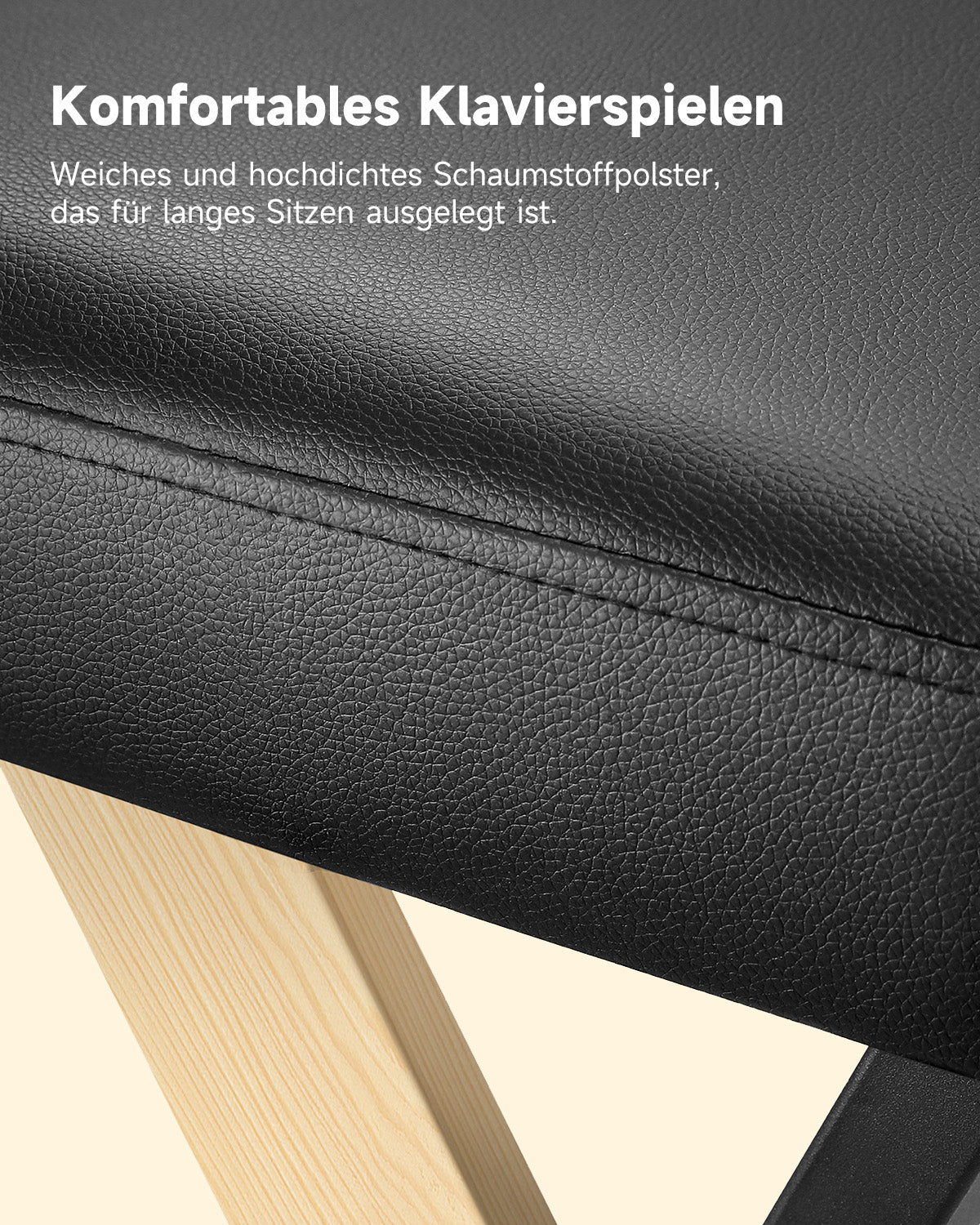 Donner DKB-300 Elegante Klavierbank-helle Holzfarbe##