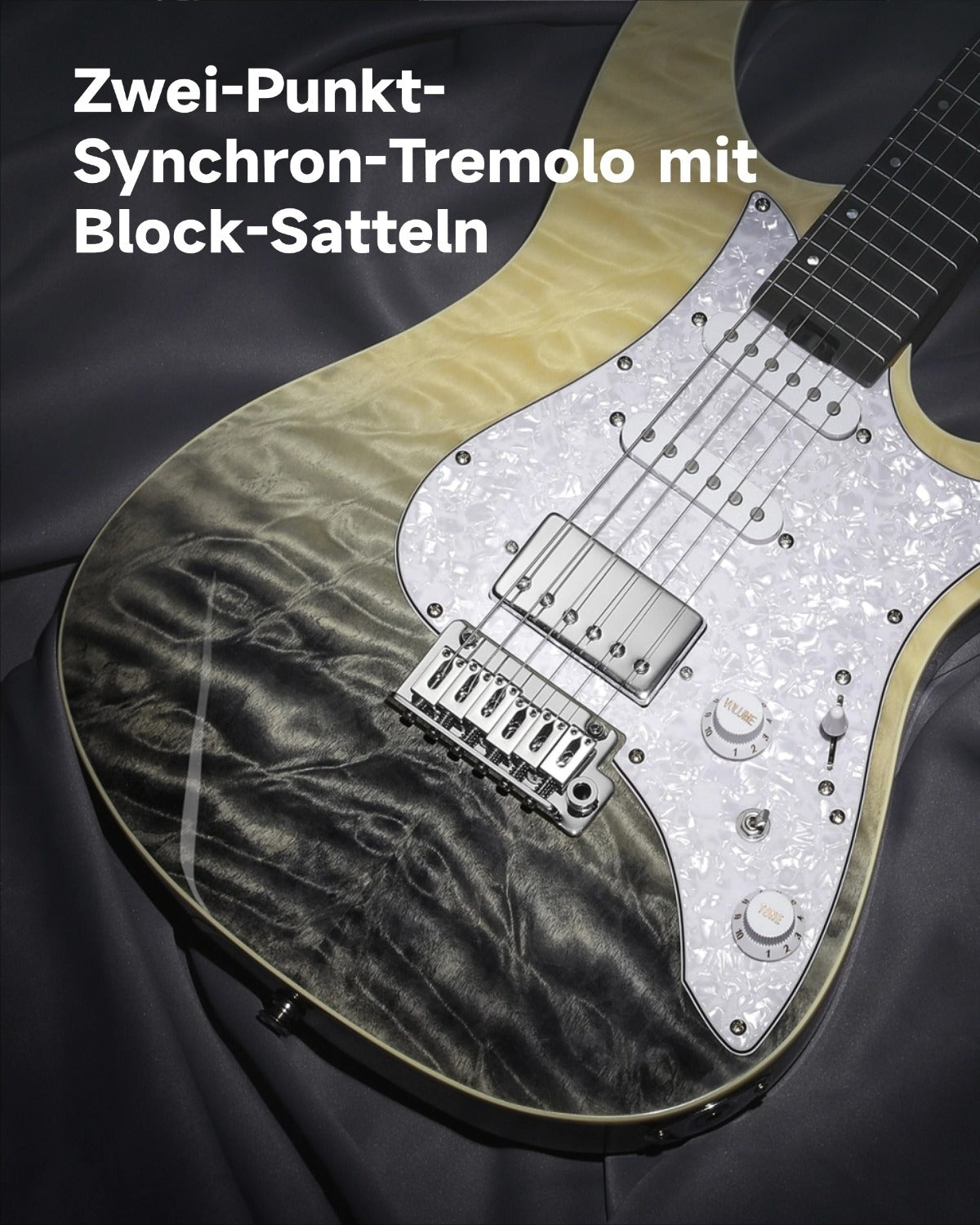 DONNER DST-550 Gradient Gitarre-Schwarze Mirage Gradation LR##