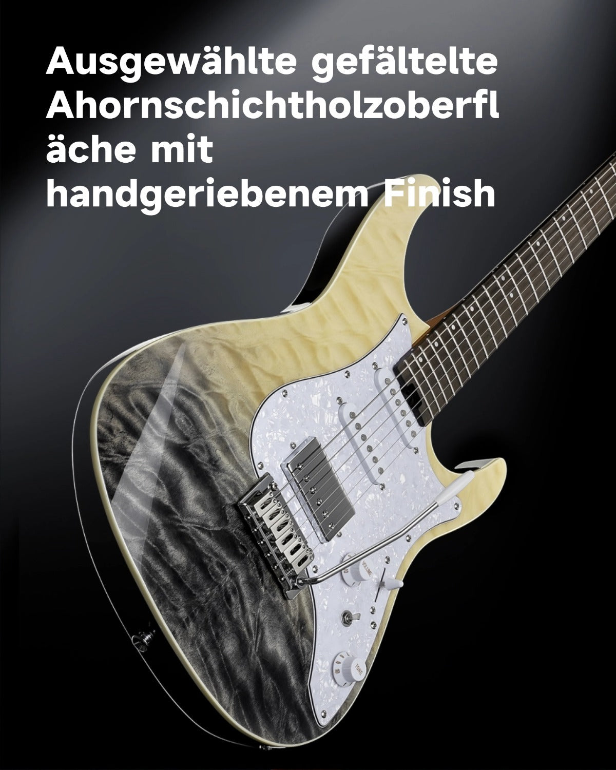 DONNER DST-550 Gradient Gitarre-Schwarze Mirage Gradation LR##