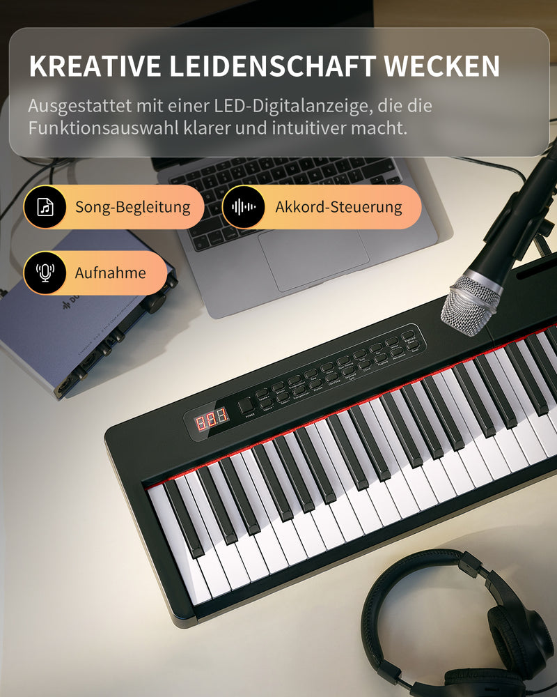 Donner DEP-08 Digitalpiano, abnehmbarer Ständer, kompaktes E-Piano für Anfänger