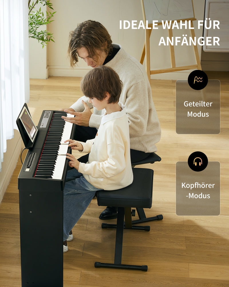 Donner DEP-08 Digitalpiano, abnehmbarer Ständer, kompaktes E-Piano für Anfänger