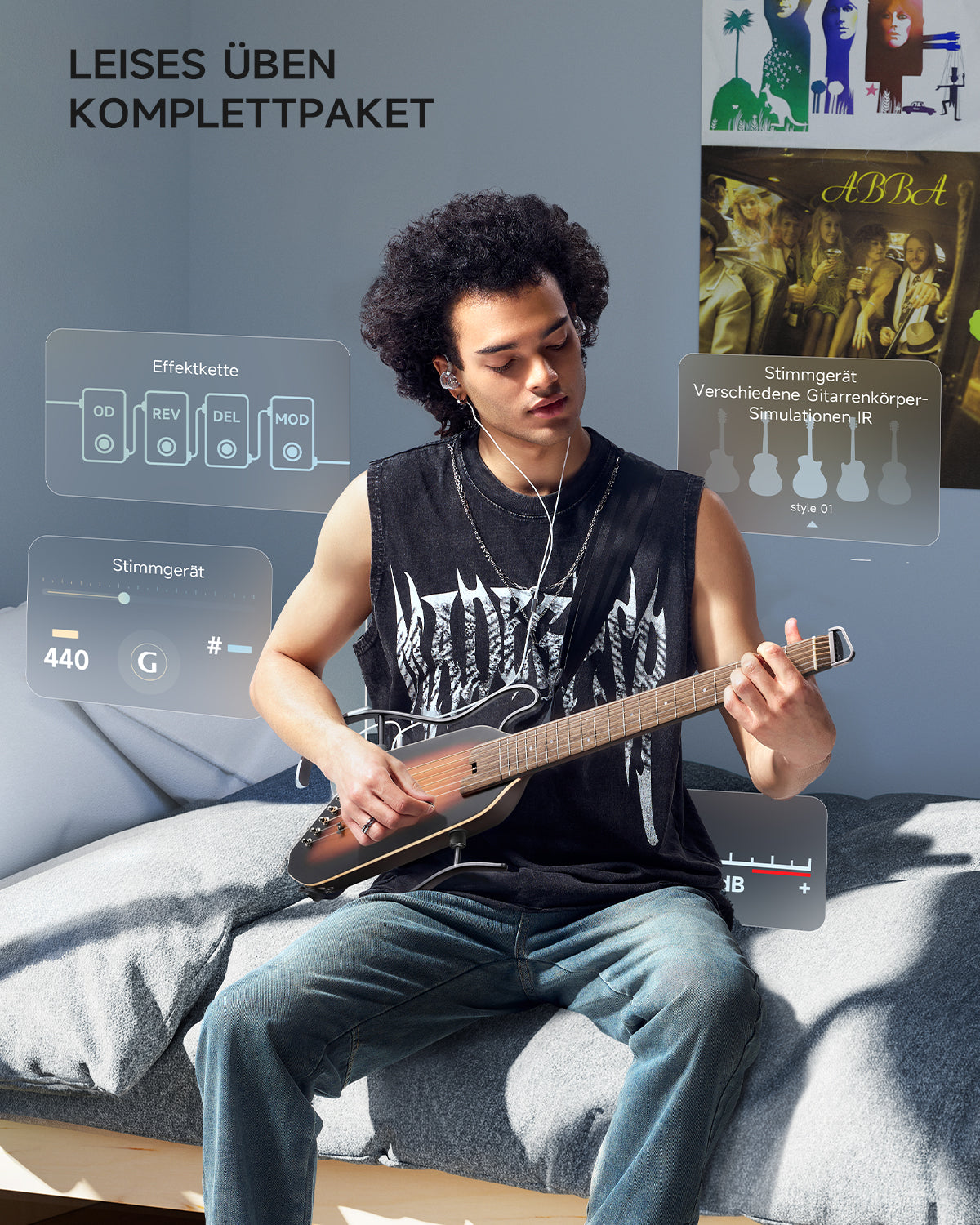 Donner HUSH™ I PRO Reisegitarre-Sunburst##