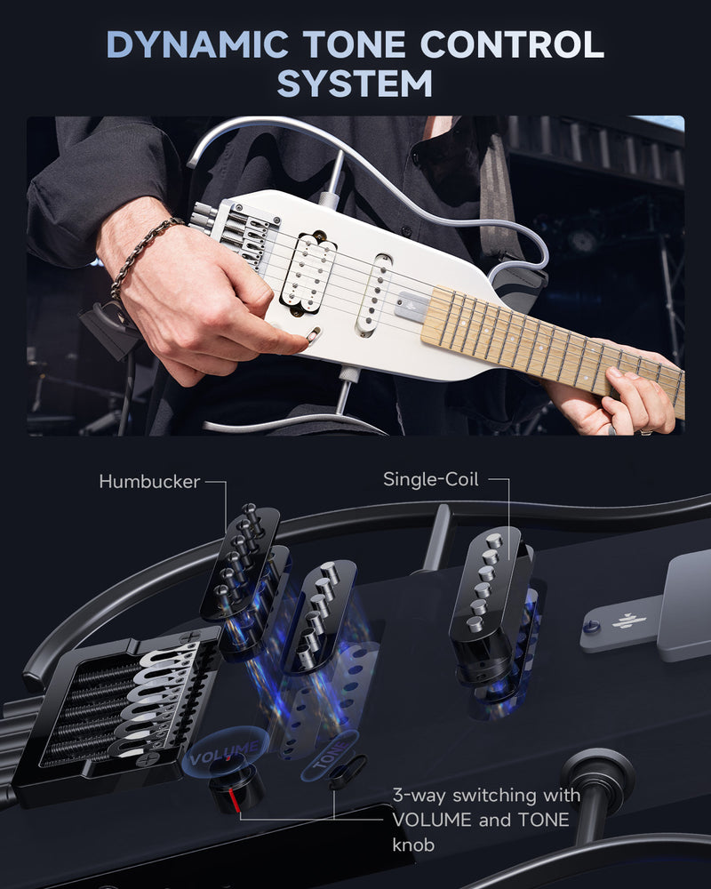 Donner HUSH-X  E-Gitarre Traveler Gitarre Ultra-Light für Unterwegs