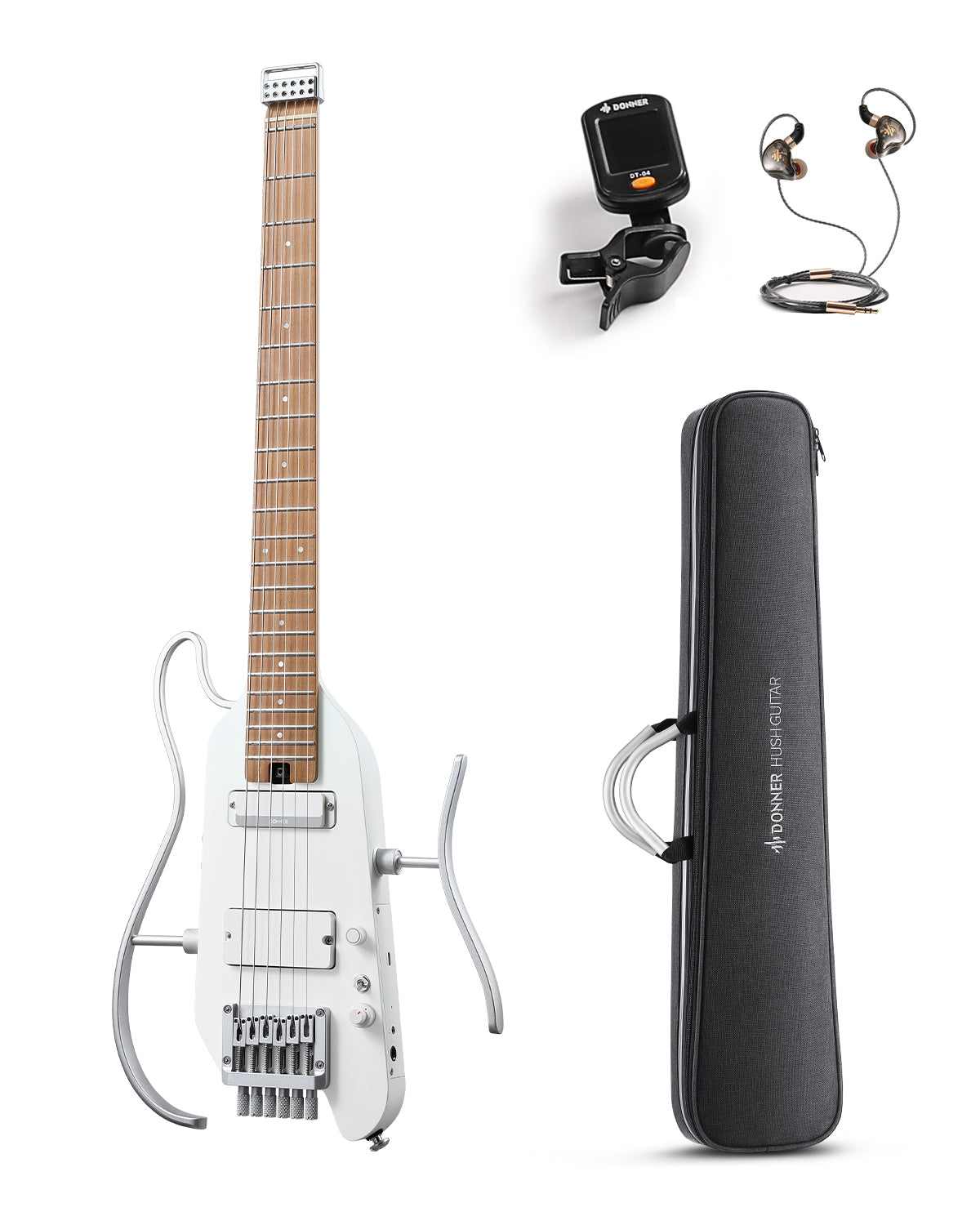 Donner HUSH™ X PRO Multi-Effekt-E-Gitarre-Weiß##