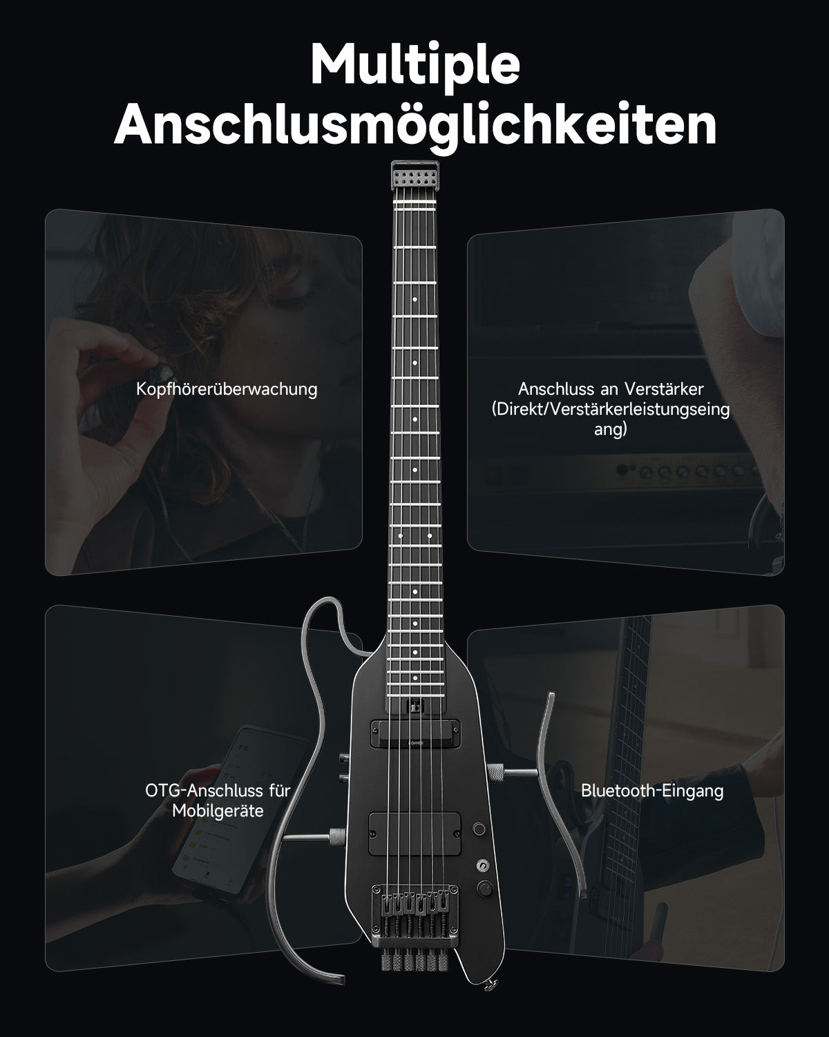 Donner HUSH™ X PRO Multi-Effekt-E-Gitarre-Schwarz##