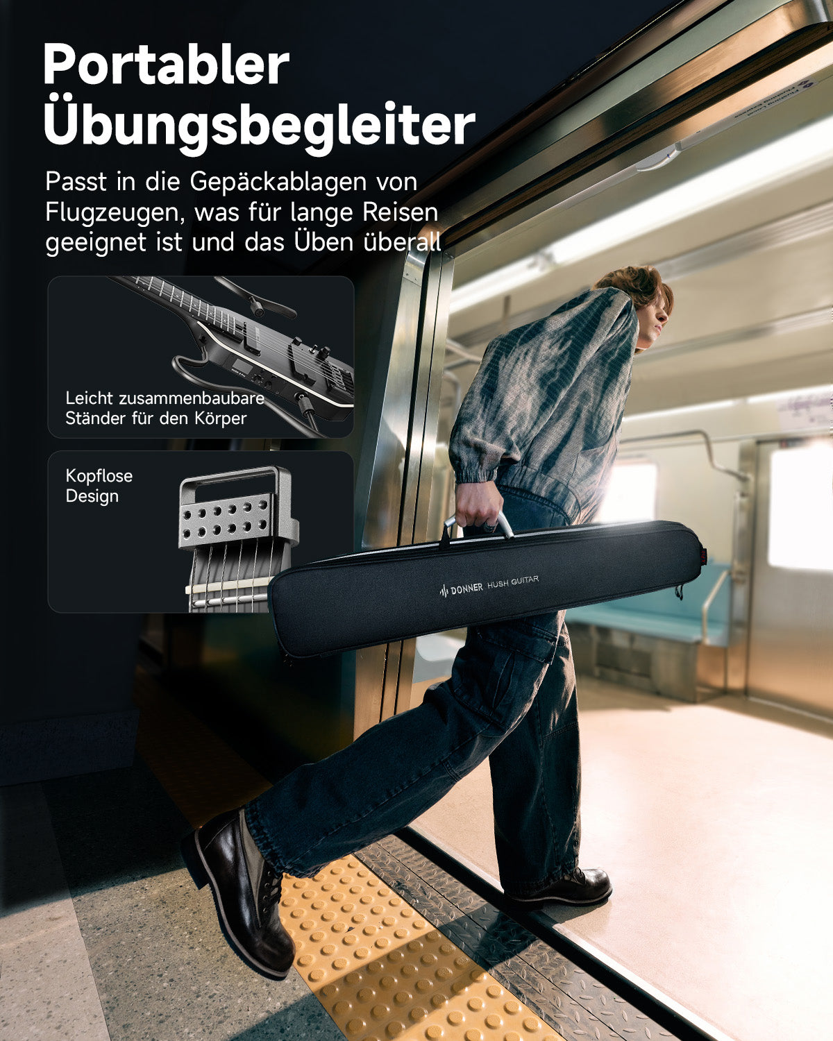 Donner HUSH™ X PRO Multi-Effekt-E-Gitarre-Schwarz##