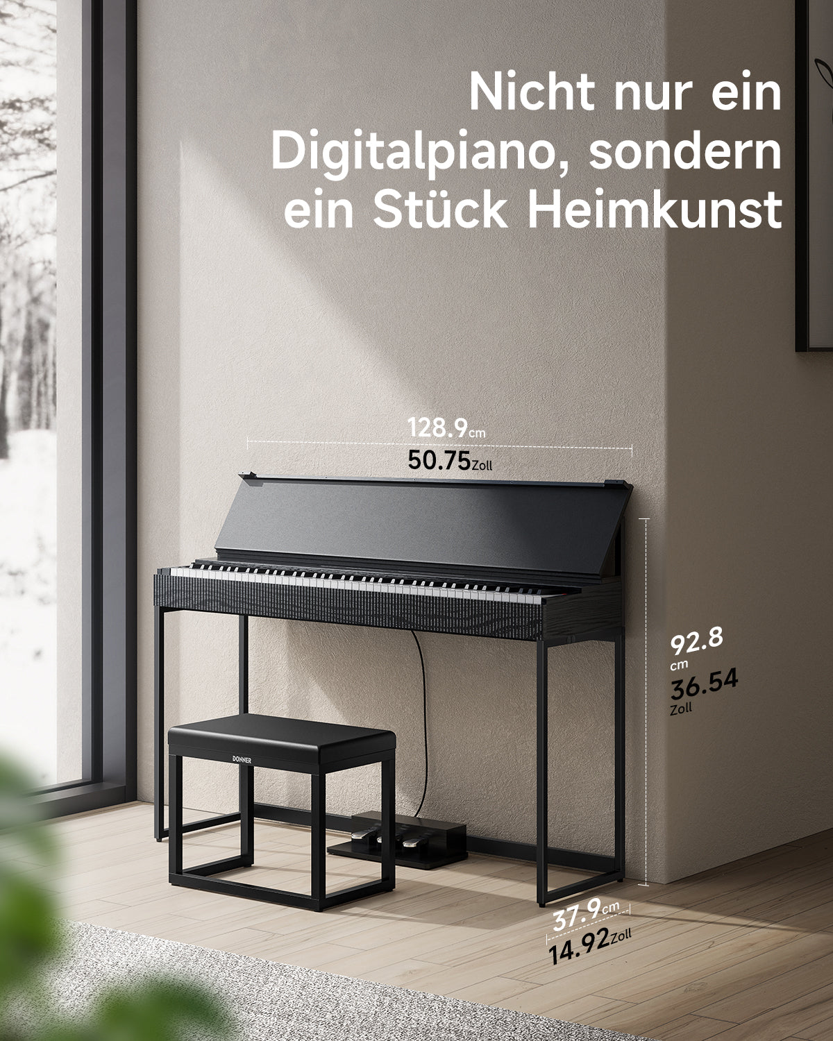 Donner OURA™ S300 88-Tasten-Digitalpiano für den Heimgebrauch für fortgeschrittene Spieler