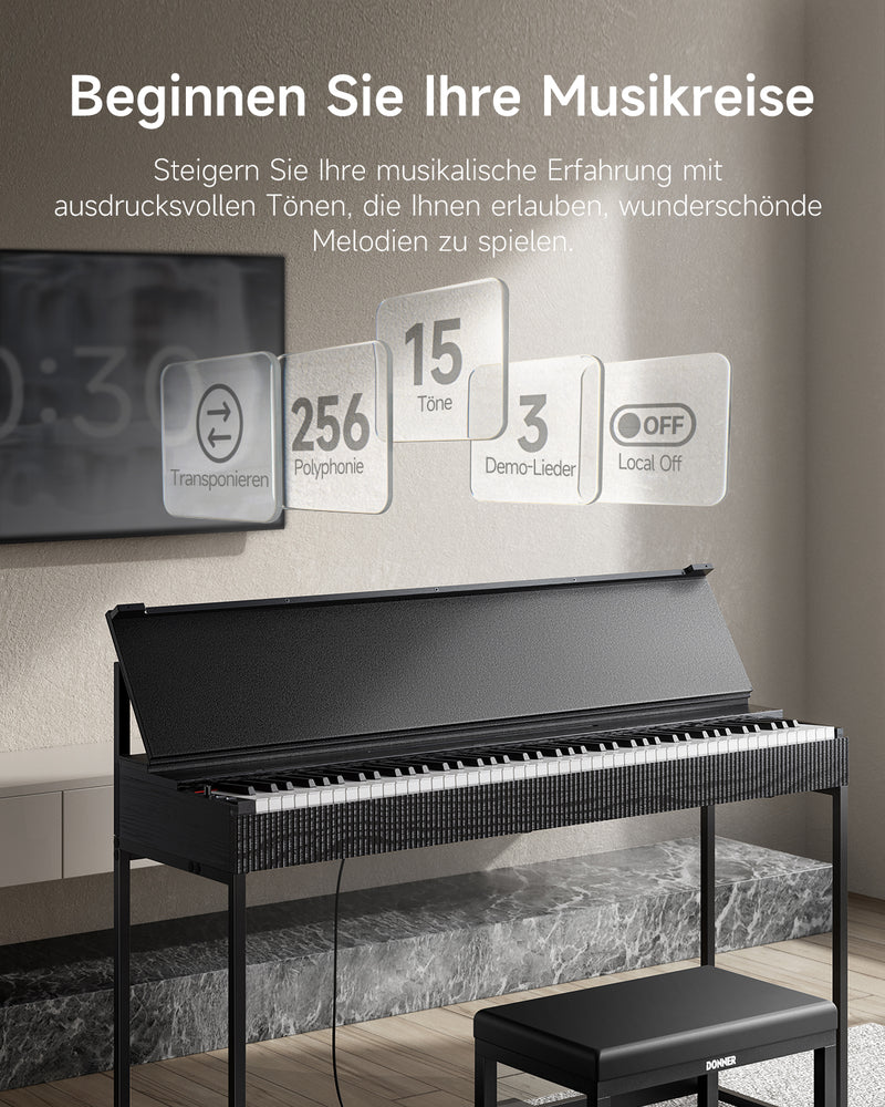 【VORVERKAUF】Donner OURA™ S300 88-Tasten-Digitalpiano für den Heimgebrauch - Versand am 22. Februar