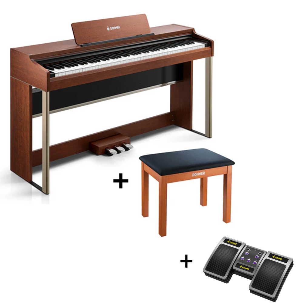Donner DDP-200 PRO Digital Piano mit Touchscreen-Dunkelbraun##