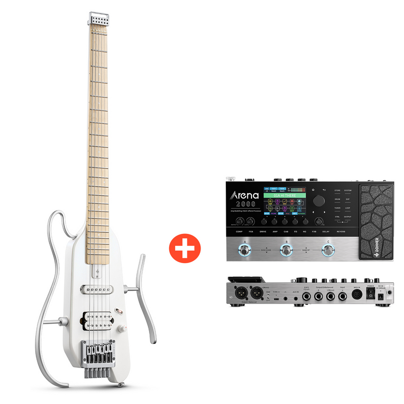Donner HUSH-X  E-Gitarre Traveler Gitarre Ultra-Light für Unterwegs