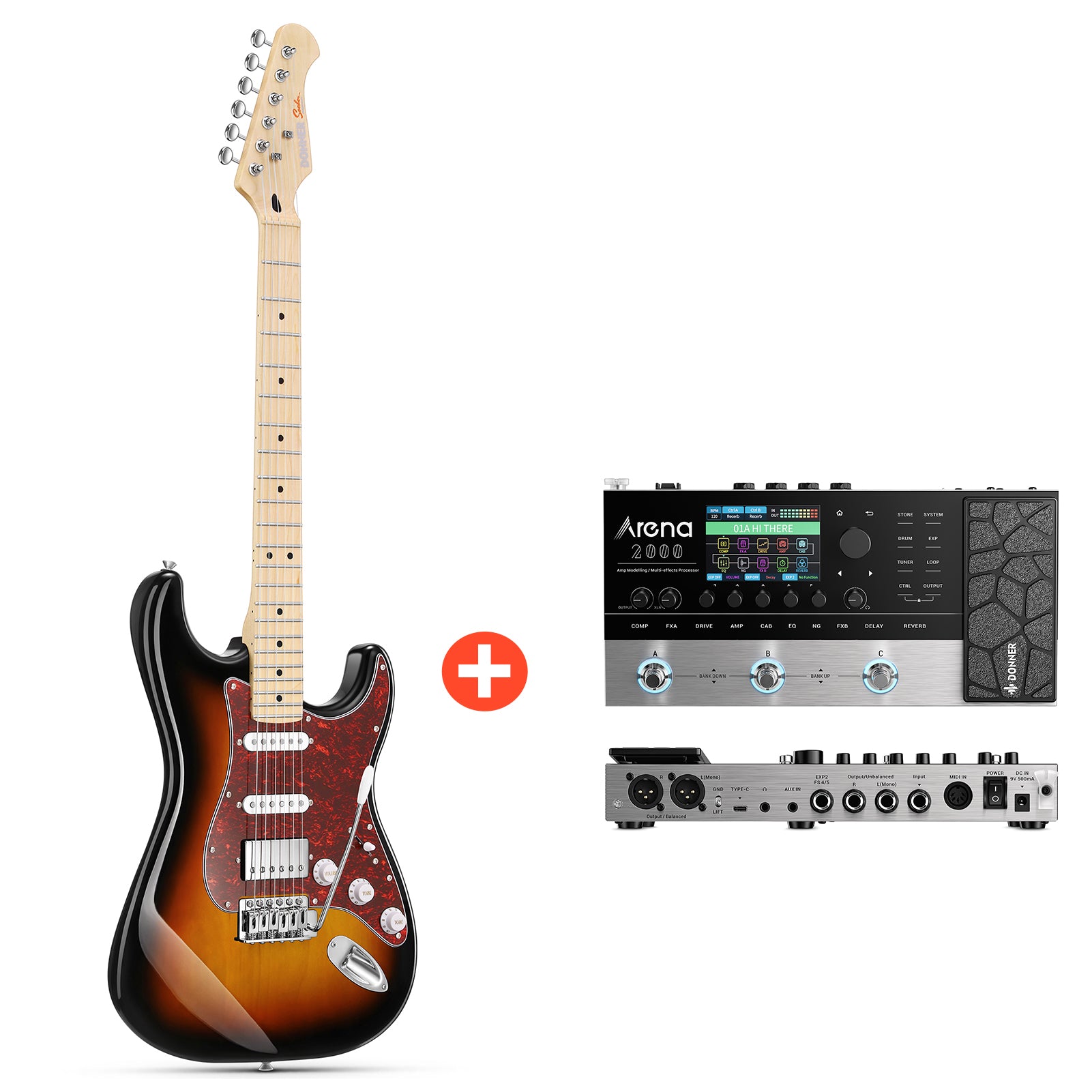 Donner DST-152 E-Gitarre Einsteiger Set ST Type 39 Zoll