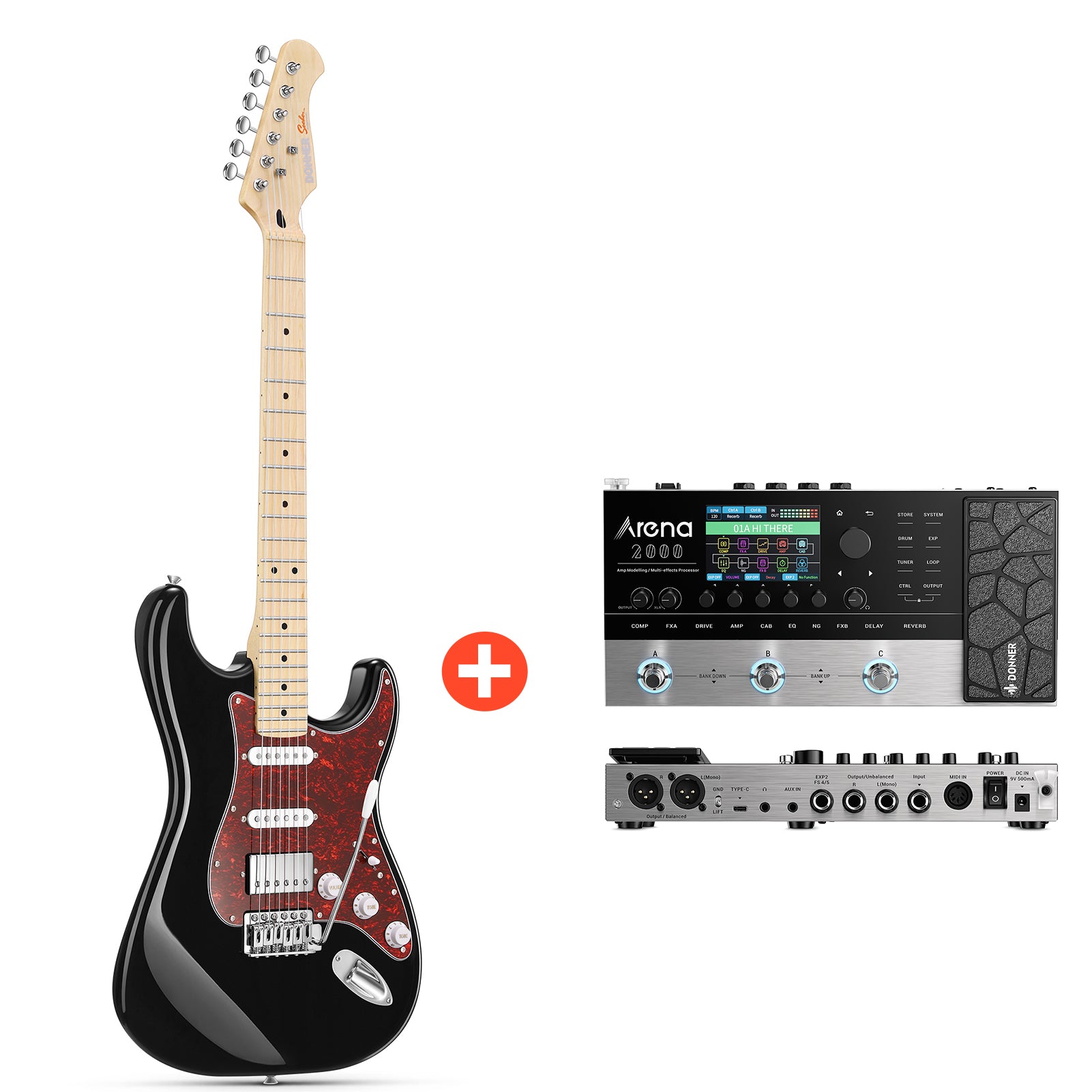 Donner DST-152 E-Gitarre Einsteiger Set ST Type 39 Zoll