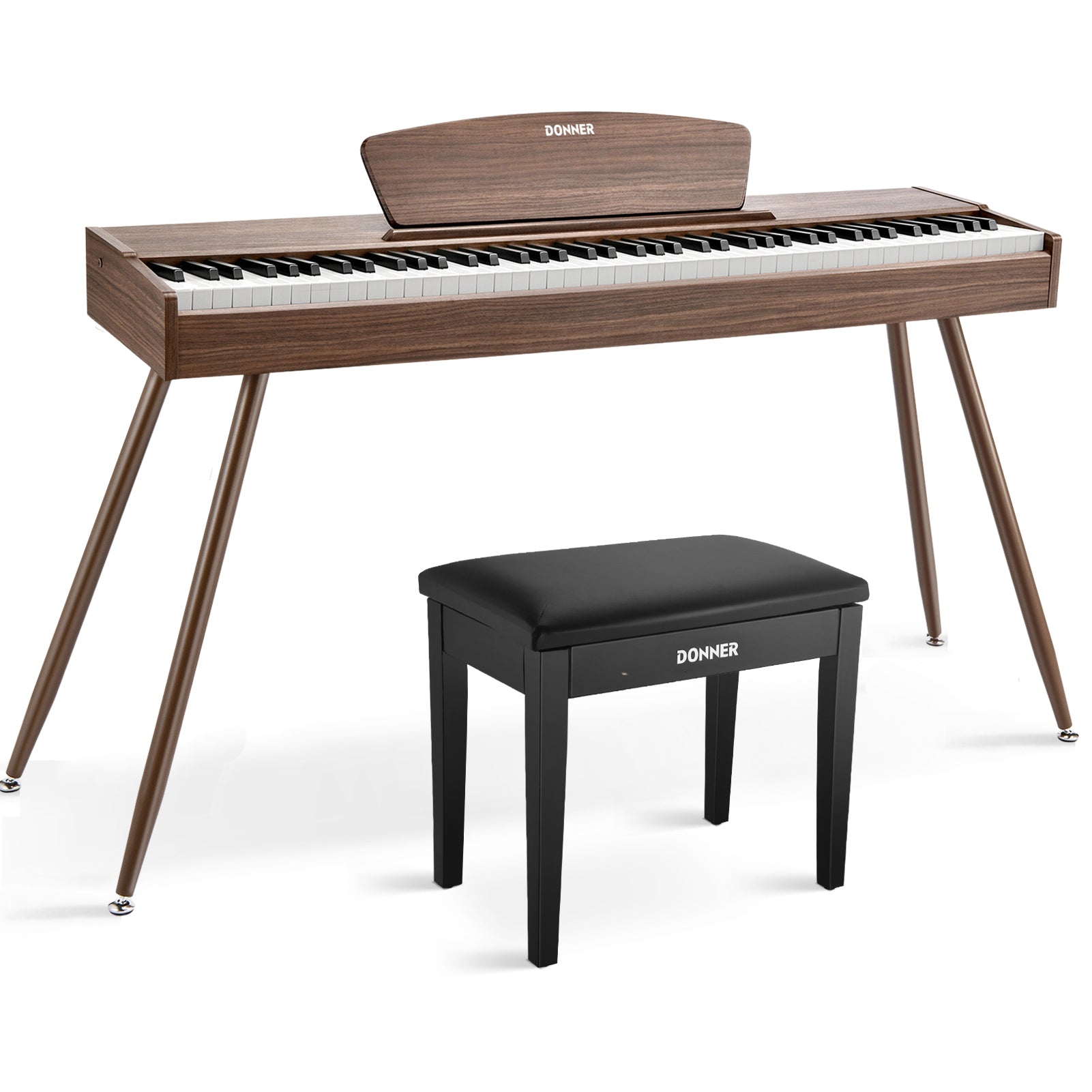 Donner DDP-80 Digital piano im Holzdesign-Walnut【Klang-Upgrade】##