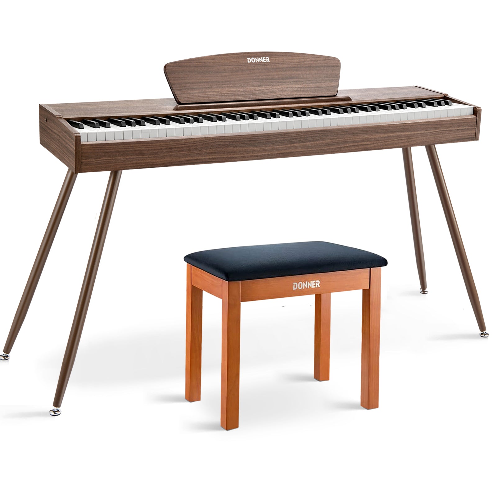 Donner DDP-80 Digital piano im Holzdesign-Walnut【Klang-Upgrade】##
