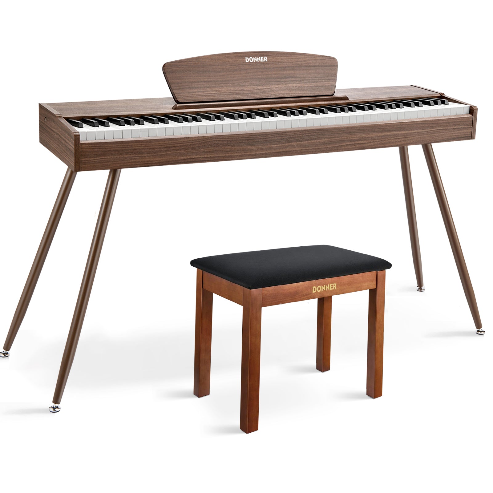 Donner DDP-80 Digital piano im Holzdesign-Walnut【Klang-Upgrade】##