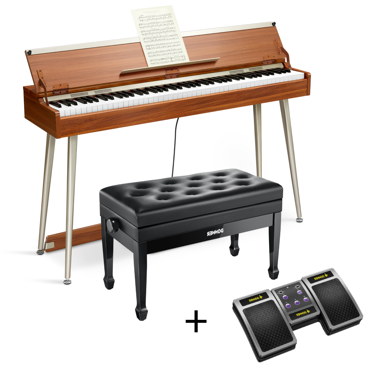 Donner DDP-80 PLUS Digital Piano mit halboffener Abdeckung