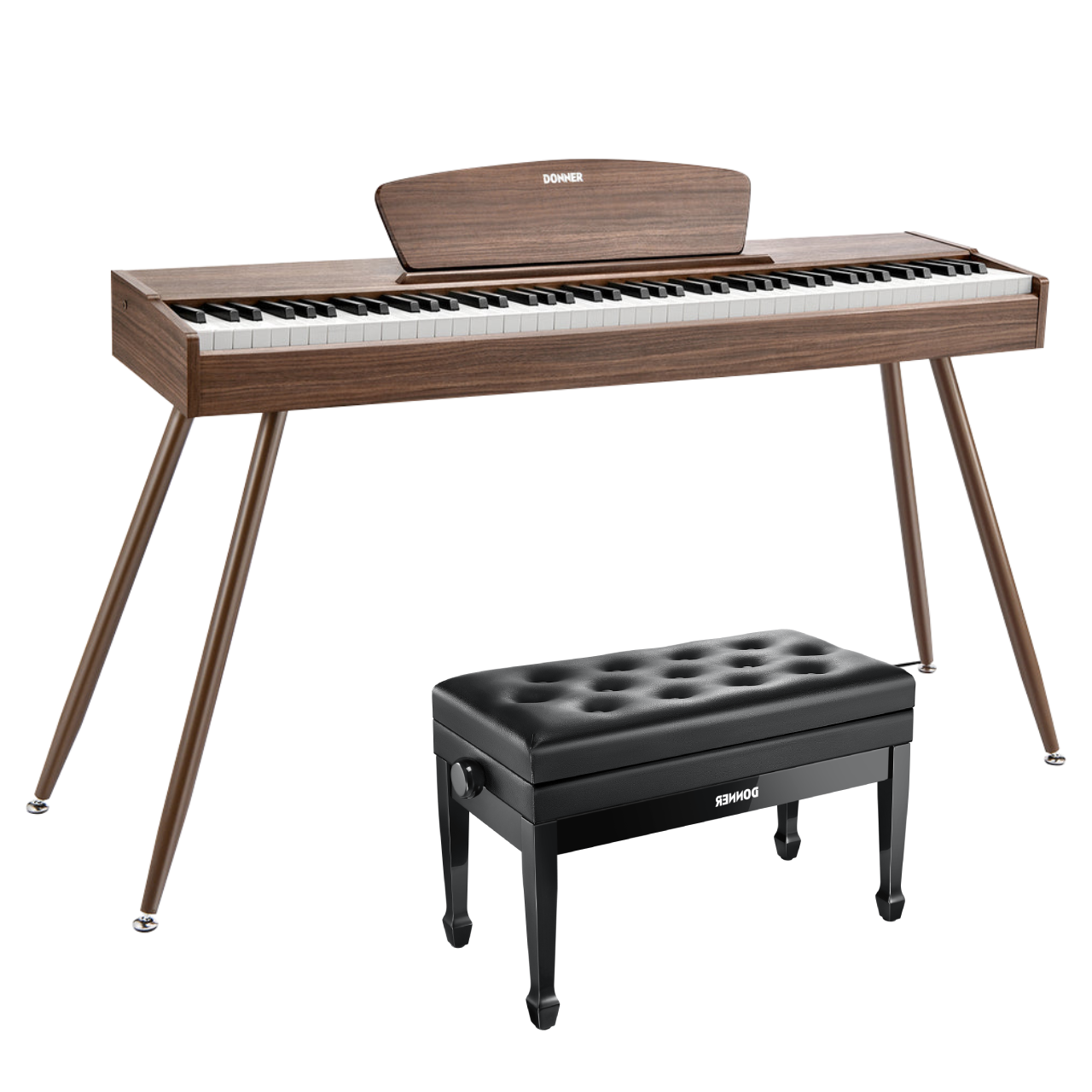 Donner DDP-80 Digital piano im Holzdesign-Walnut【Klang-Upgrade】##