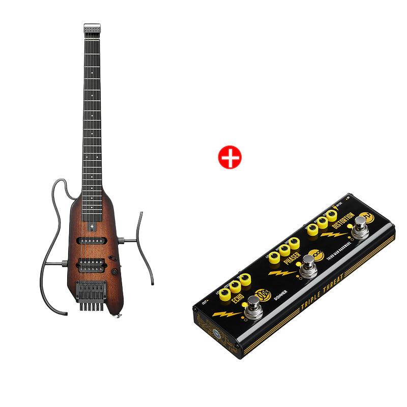 Donner HUSH™ X Kopflose Bauweise E‑Gitarre-Sunburst##