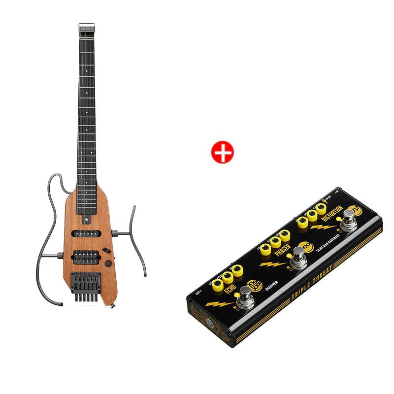 Donner HUSH™ X Kopflose Bauweise E‑Gitarre-Natürlich##