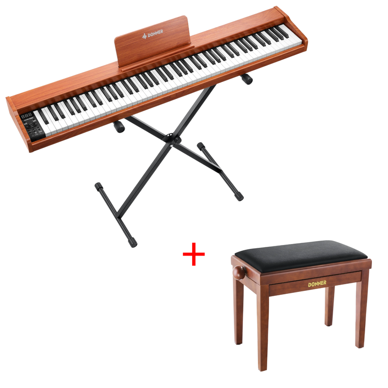 Donner DEP-1S Digitalpiano Halbgewichtete E-Piano Tastatur im Holzstil