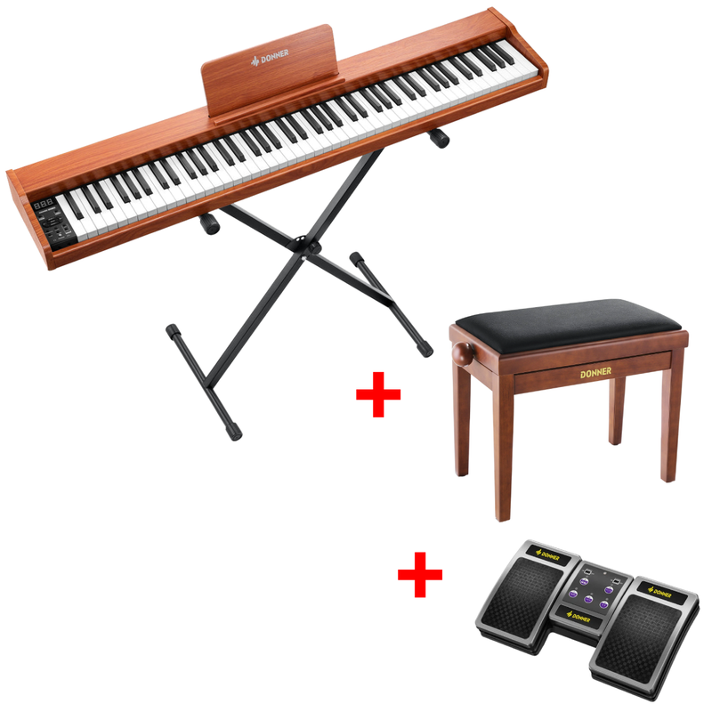 Donner DEP-1S Digitalpiano Halbgewichtete E-Piano Tastatur im Holzstil