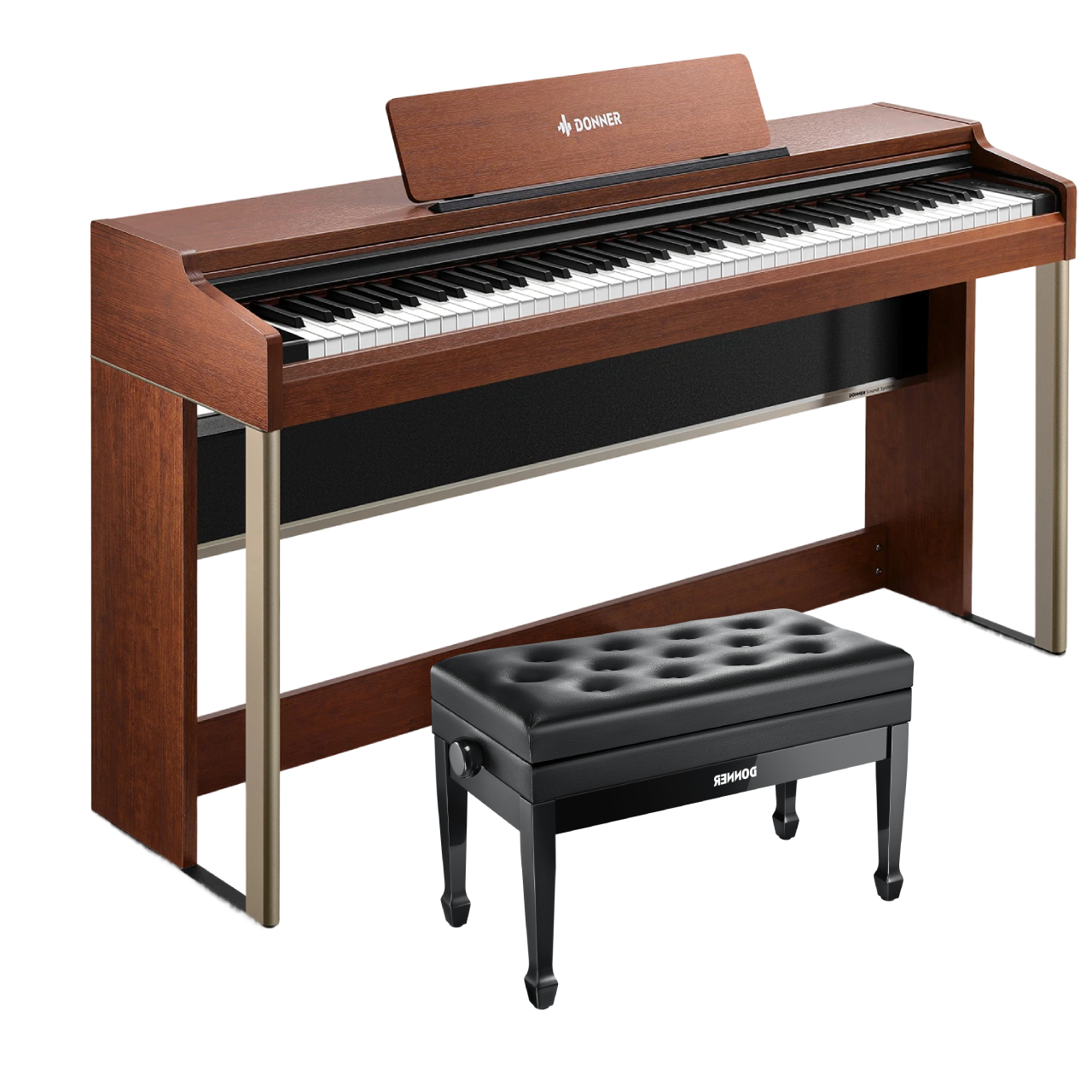 Donner DDP-200 PRO Digital Piano mit Touchscreen-Dunkelbraun##