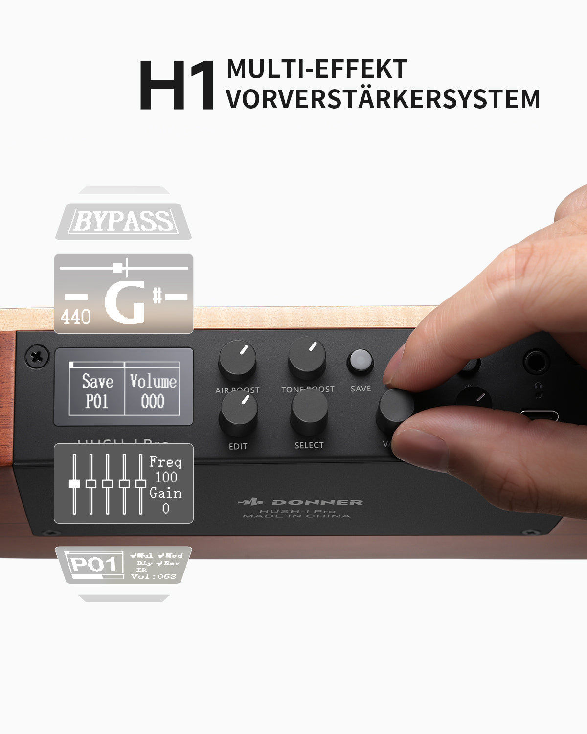 Donner HUSH™ I PRO Reisegitarre-Natürlich##