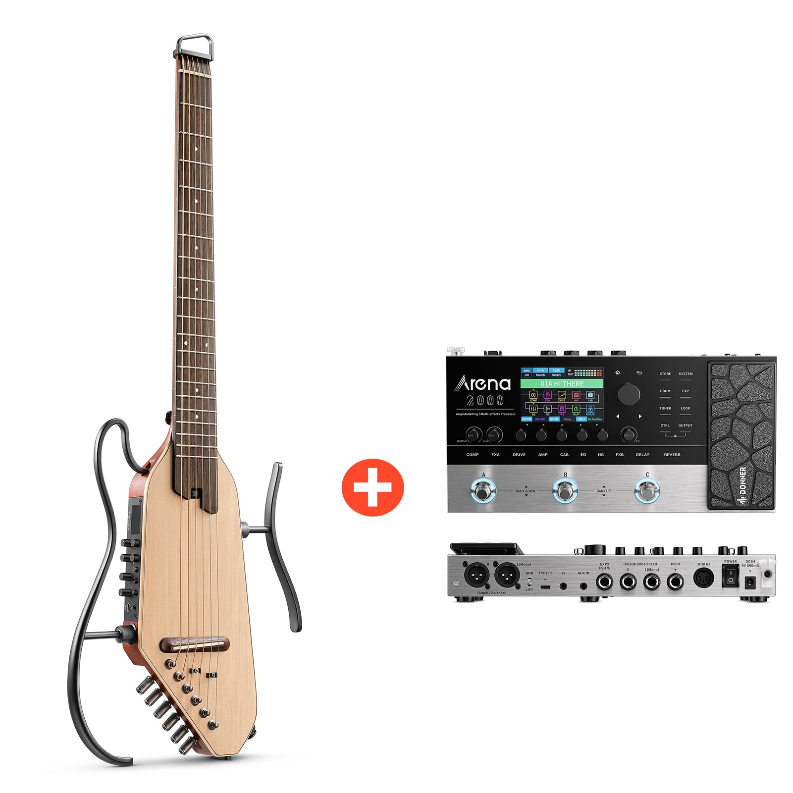 Donner HUSH™ I PRO Reisegitarre-Natürlich##