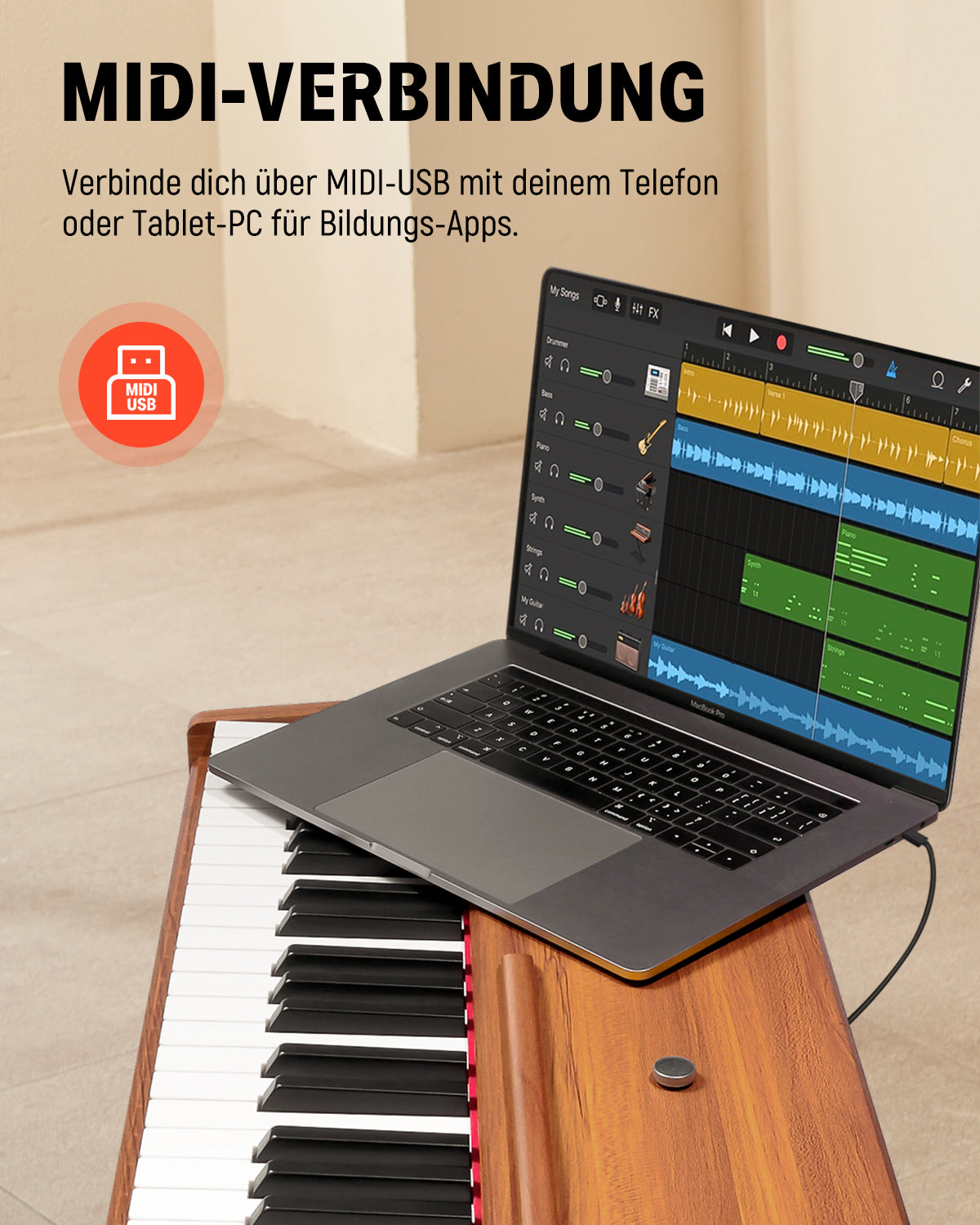 Donner DDP-80 Digital piano im Holzdesign-Natürlich##