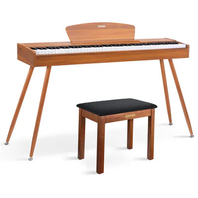 Donner DDP-80 Digital-Piano für Zuhause 88 gewichtete Tasten & Stilvolles Holzdesign mit 3 Pedale