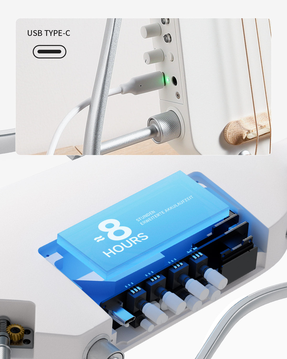 Donner HUSH™ I PRO Reisegitarre-Weiß##