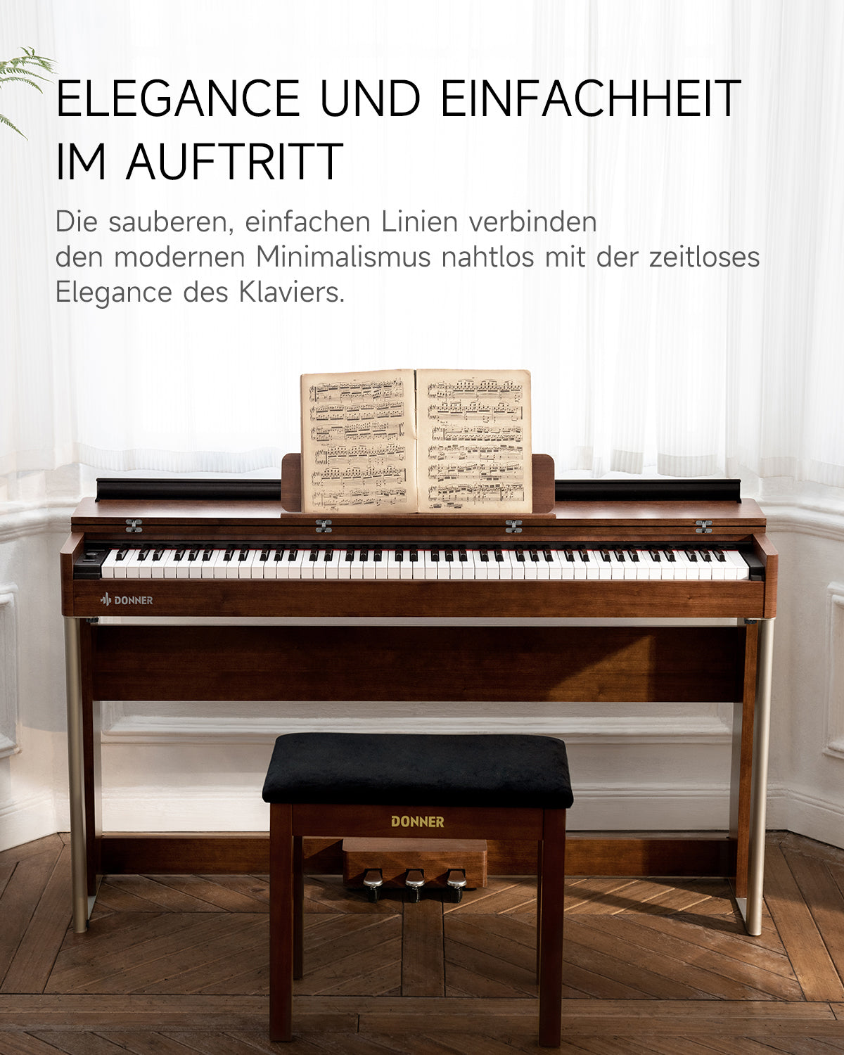 Donner DDP-200 Graded Hammer Action Holz Digital Piano-DDP-200 MK2【Klang-Upgrade】##